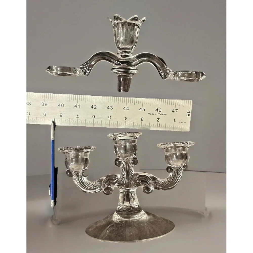 Abstract Art Cambridge 2 Tier Candelabra Tall  2pcs Set  Candle Holder VINTAGE